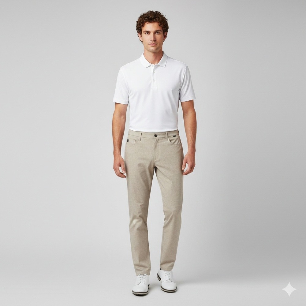 Travis Mathew Pants‎ Mens 40 Beige Golf Active Flat Front 5Pockets Performance